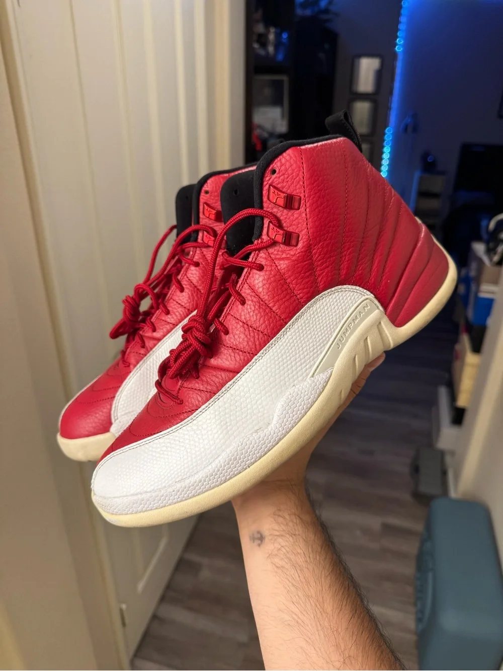 Jordan Red & White High-Top Basketball Sneakers
